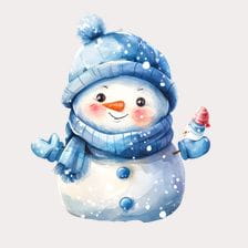 winter snowman clipart