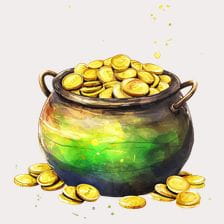Pot Of Gold Watercolor Clipart