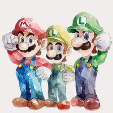 Super Mario Brothers Watercolor clipart