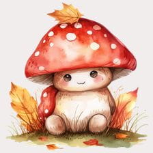 Cute Autumn Mushroom Clipart
