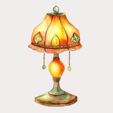 Vintage Watercolor Lamp Clipart