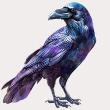 Watercolor Raven Clipart