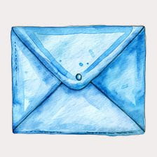 watercolor blue envelope clipart