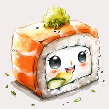 kawaii sushi clipart