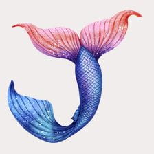 Mermaid Tail Watercolor Clipart