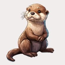smart otter clipart