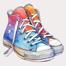 watercolor converse shoes clipart