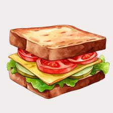Delicious Tomato And Cheese Sandwich Clipart