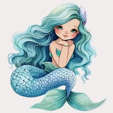 Cute Mermaid Girl Clipart