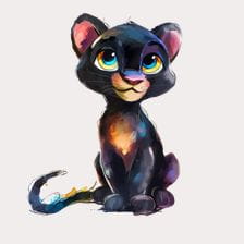 Cute Cartoon Black Panther Clipart