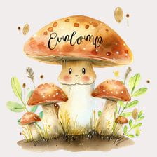 Cute Watercolor Mushroom Clipart