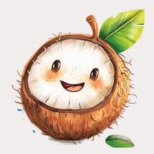 kawaii coconut clipart