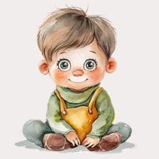 Cute Baby Boy Watercolor Clipart