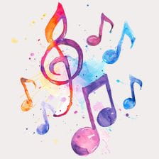 Watercolor Music Notes Clipart
