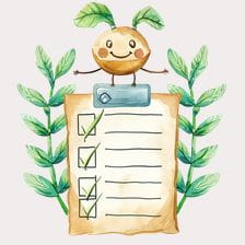 Cute Watercolor Checklist With Character Clipart