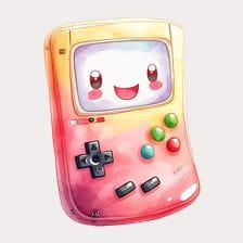 Cute Watercolor Hand Drawn Game Console Clipart
