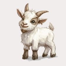 white goat cartoon clipart
