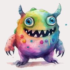 watercolor monster clipart