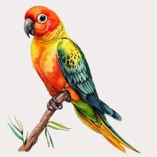 Sun Conure Parrot clipart