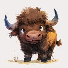 Cute Baby Buffalo Clipart