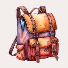  Vintage Leather Backpack Illustration