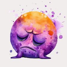 Sad Watercolor Blob Clipart
