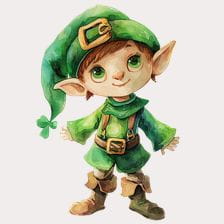 Cute Green Leprechaun Clipart