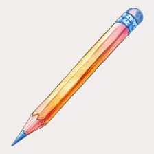 Yellow Watercolor Pencil Clipart