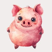 Pink Cartoon Pig Clipart