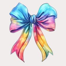 rainbow bow clipart
