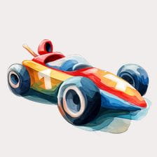 watercolor race car clipart