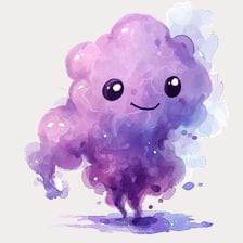 Cute Purple Watercolor Cloud Clipart