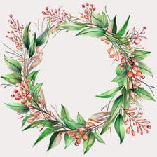Watercolor Floral Wreath Clipart