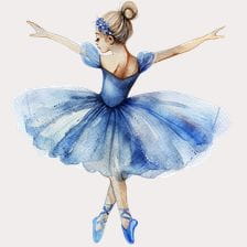 blue ballerina clipart