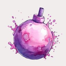 Pink Watercolor Perfume Bottle Clipart