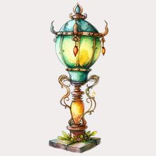 Vintage Watercolor Street Lamp Clipart