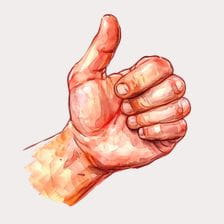 Watercolor Thumbs Up Hand Gesture Clipart