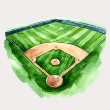 Baseball Field Watercolor Clipart