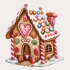 Candy Coated Gingerbread House Clipart