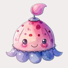 Kawaii Jellyfish Clipart