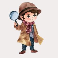 little detective clipart