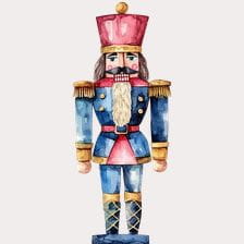 Watercolor Christmas Nutcracker Clipart