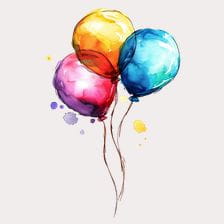 watercolor ballons clipart
