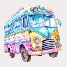 retro bus clipart