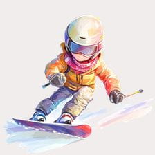 cute skier clipart