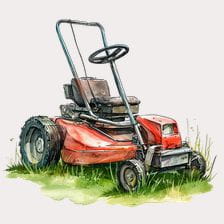 watercolor-lawn mower clipart