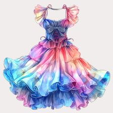 Watercolor Galaxy Dress Clipart