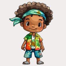 Cute boy with afro hair clipart