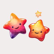 Cute Smiling Stars Clipart