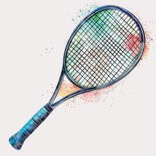 Colorful Tennis Racket Clipart